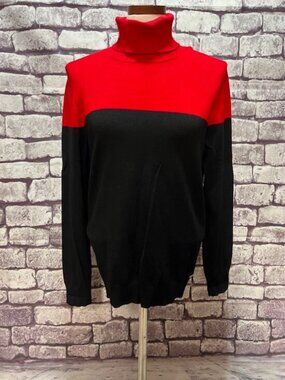 Calvin Klein Red & Black Turtleneck Sweater Size L